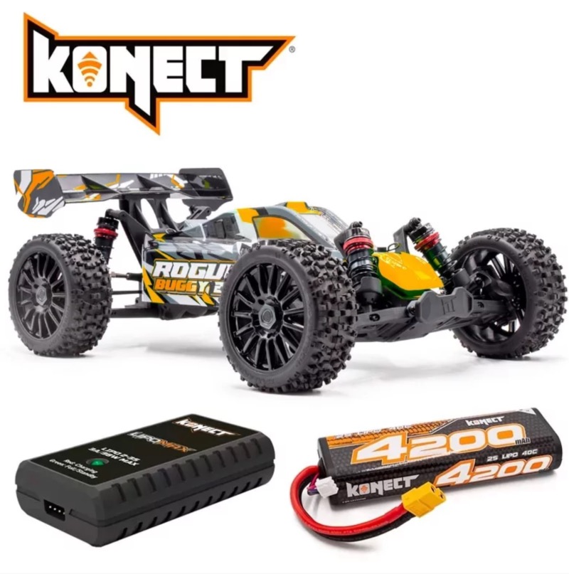 PACK ECO HOBBYTECH ROGUE BUGGY 2.0 1/8 BRUSHLESS ORANGE - RTR LIPO / CHARGEUR