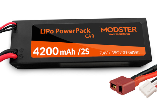 MODSTER batterie LiPo 2S 7,4V 4200 mAh 35C (T-Plug) Hardcase