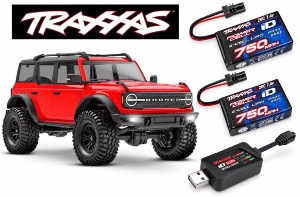 Traxxas TRX-4M Ford Bronco 1/18 RTR 4x4 Rouge + 2 batteries LiPo 2S 750 mAh