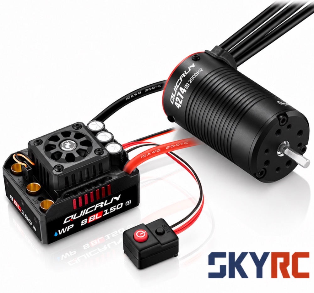 COMBO Hobbywing QuicRun WP8BL150 G2 Brushless 150A 3-6s et moteur QuicRun 2000 Kv 4274SL