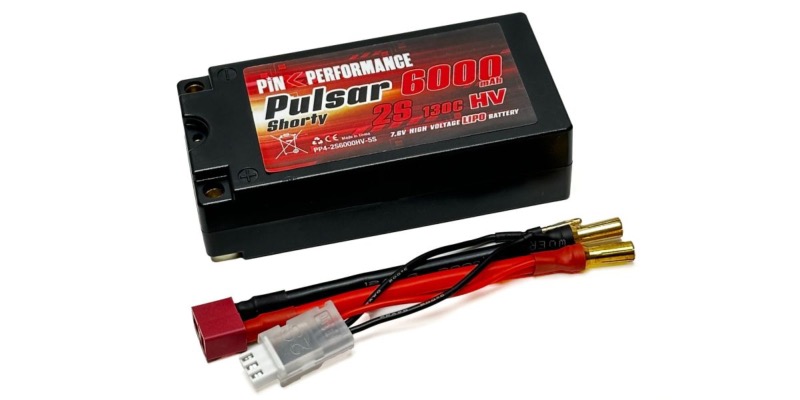 Pink Pulsar Shorty LiPo 2S 7.6V-6000-130C (5mm) 96.5x47.7x26mm 225g