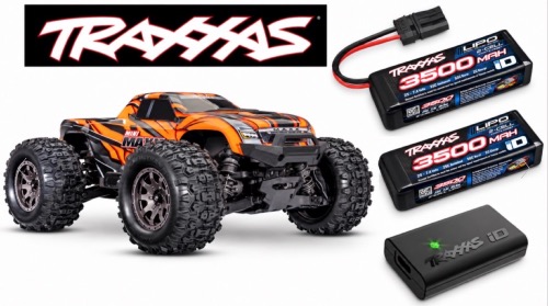 Traxxas Mini Maxx 1/16 4x4 Brushless BL-2s Orange + 2 LiPo 2S 3500 mAh