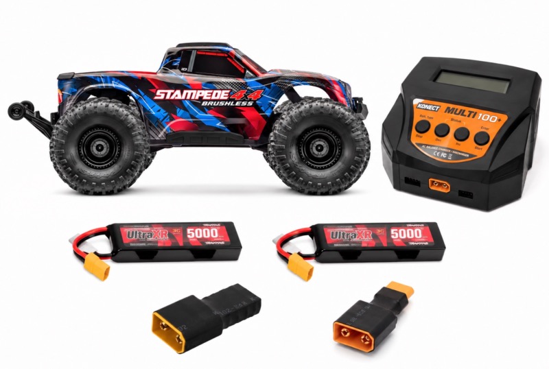 Traxxas Stampede 4X4 VX3 HD Rouge – 2 batteries 11.1V + Chargeur