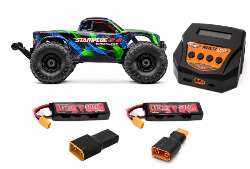 Traxxas Stampede 4X4 VX3 HD Vert – 2 batteries 11.1V + Chargeur